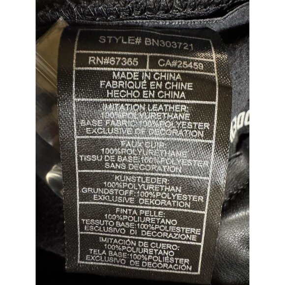 Steve Madden Faux Leather Pants Black Medium Straight Leg High Rise 31x15 - Picture 6 of 6